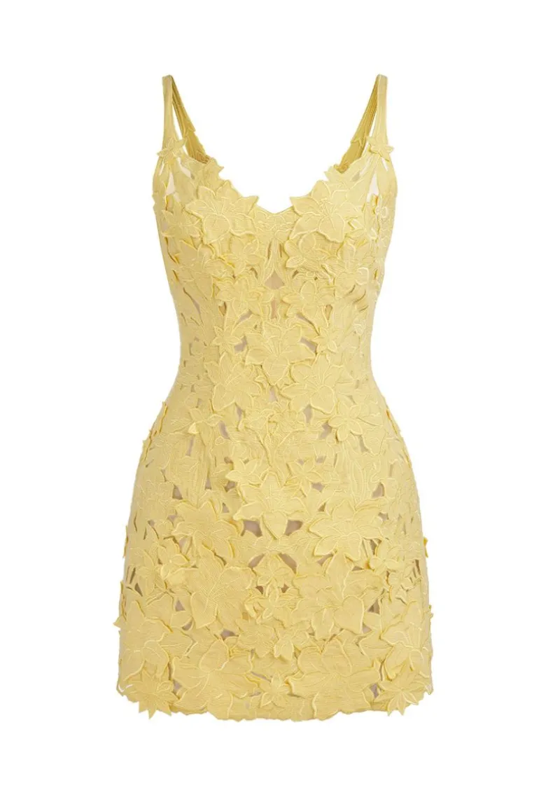 Dresses | Mini Dresses<CULT MIA MULAN FLOWER MINI DRESS Yellow
