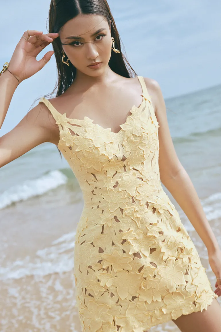 Dresses | Mini Dresses<CULT MIA MULAN FLOWER MINI DRESS Yellow