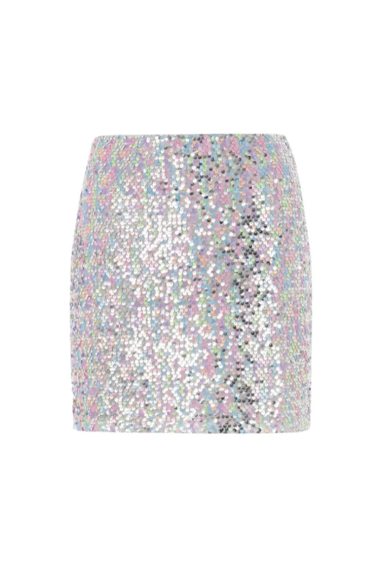 Skirts<CULT MIA MULTICOLOR SEQUIN MINI SKIRT Gray-Multicolor