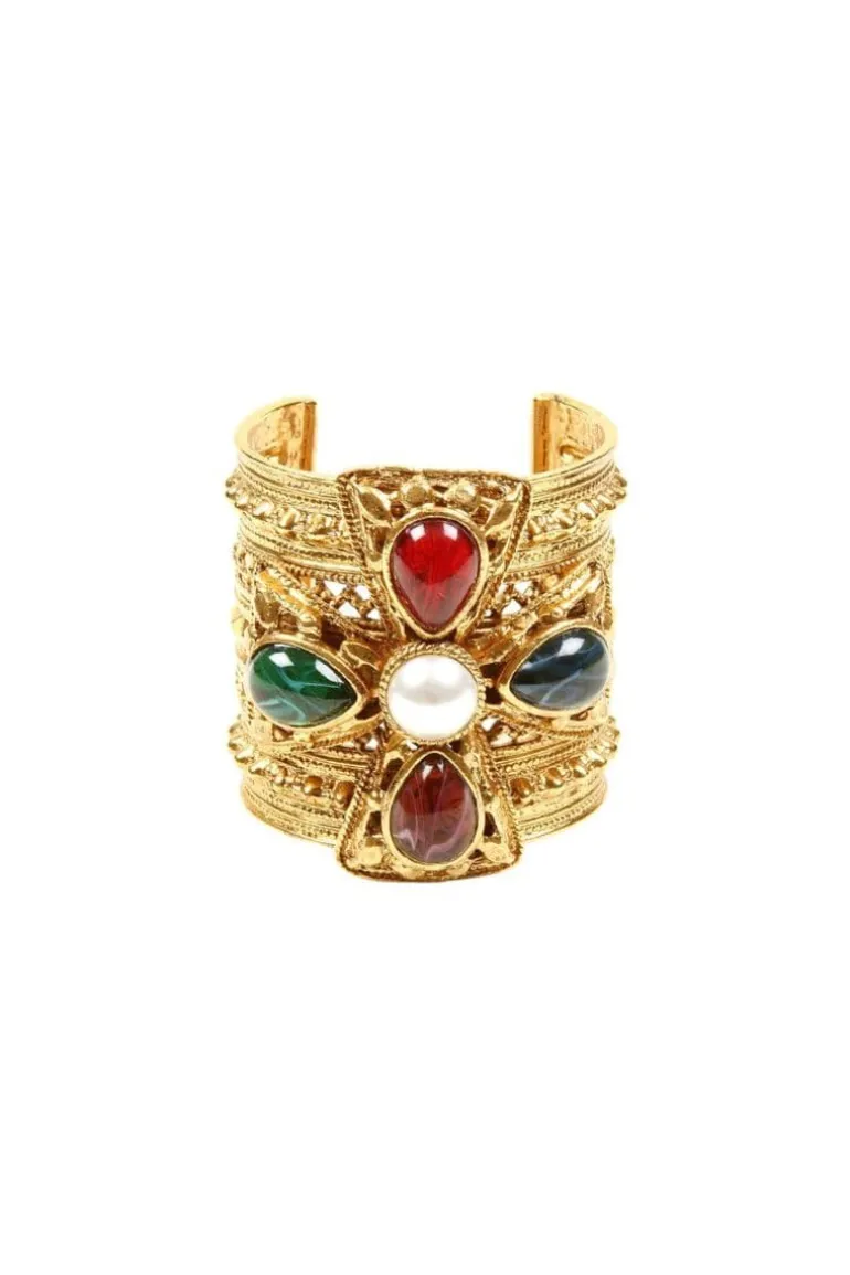 Bracelets<CULT MIA MULTISTONE ARM CUFF Gold