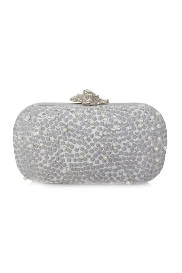 Clutch Bags<CULT MIA MUREX BUBBLES EMBELLISHED BOX Silver