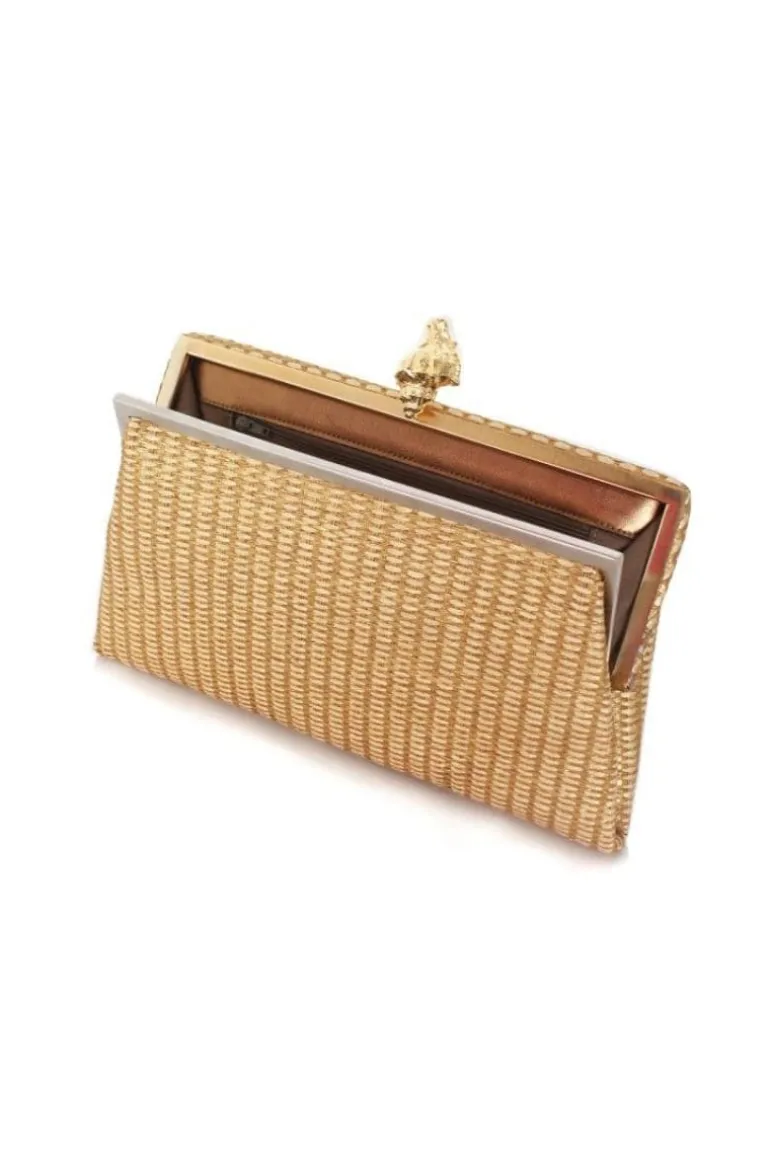 Clutch Bags<CULT MIA MUREX STRAW GRACE CLUTCH Gold
