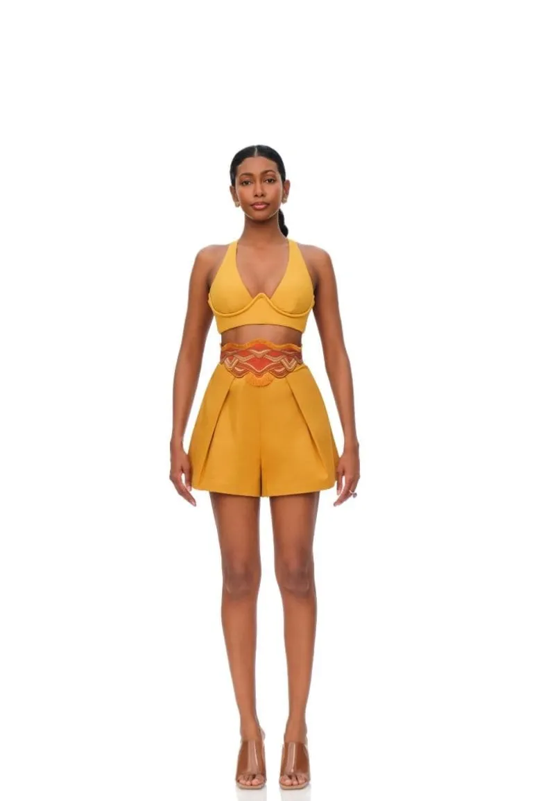 Pants<CULT MIA MUSTARD OLLA SHORTS