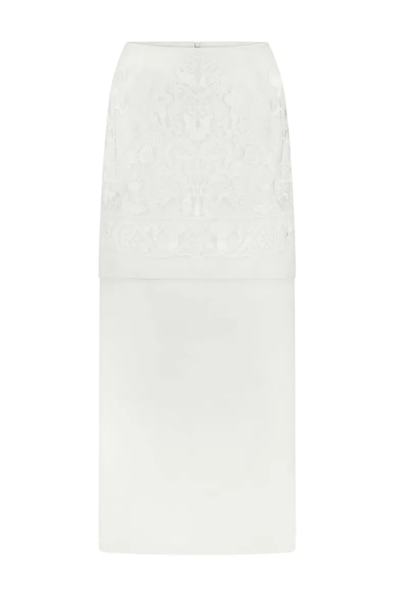 Skirts<CULT MIA NAKED PLAKHTA MIDI SKIRT White