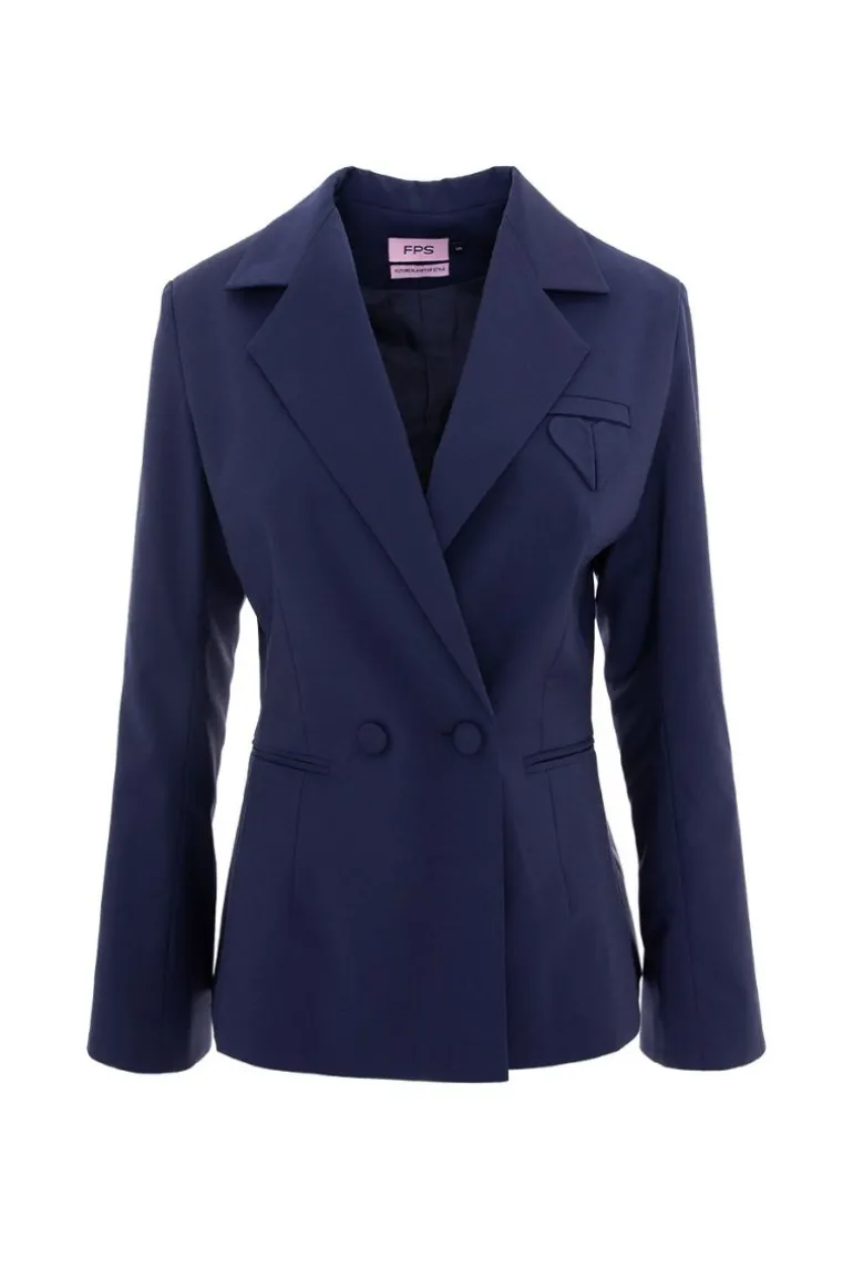 Blazers<CULT MIA WHY SO SERIOUS? DOUBLE BREASTED BLAZER Navy