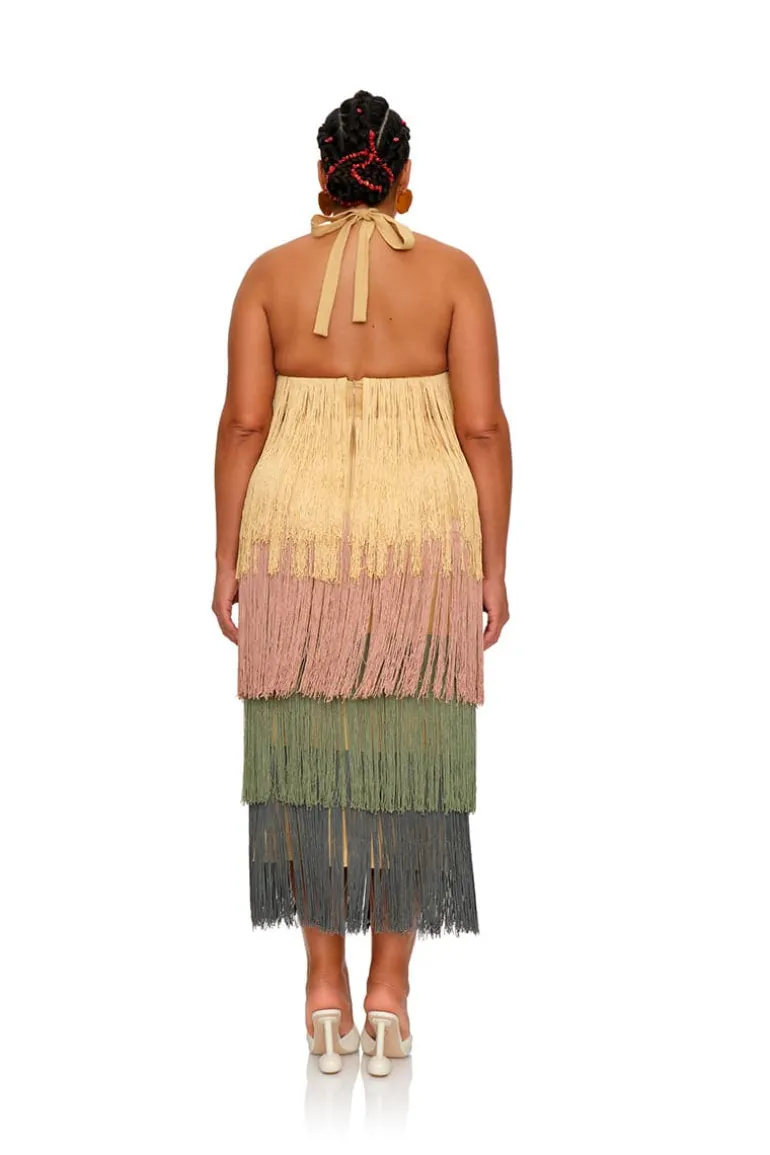 Dresses | Midi Dresses<CULT MIA NEME MULTICOLOR FRINGE MIDI DRESS