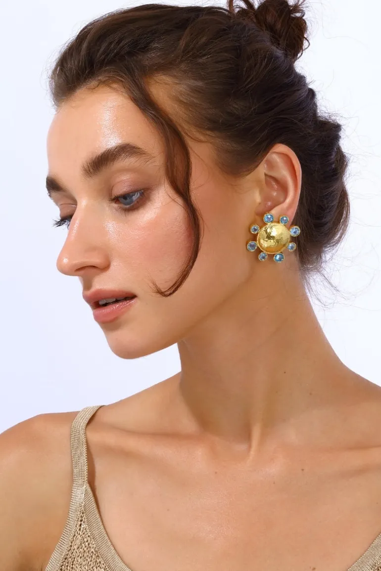 Earrings<CULT MIA NEPTUNE EARRINGS IN Aquamarine Blue