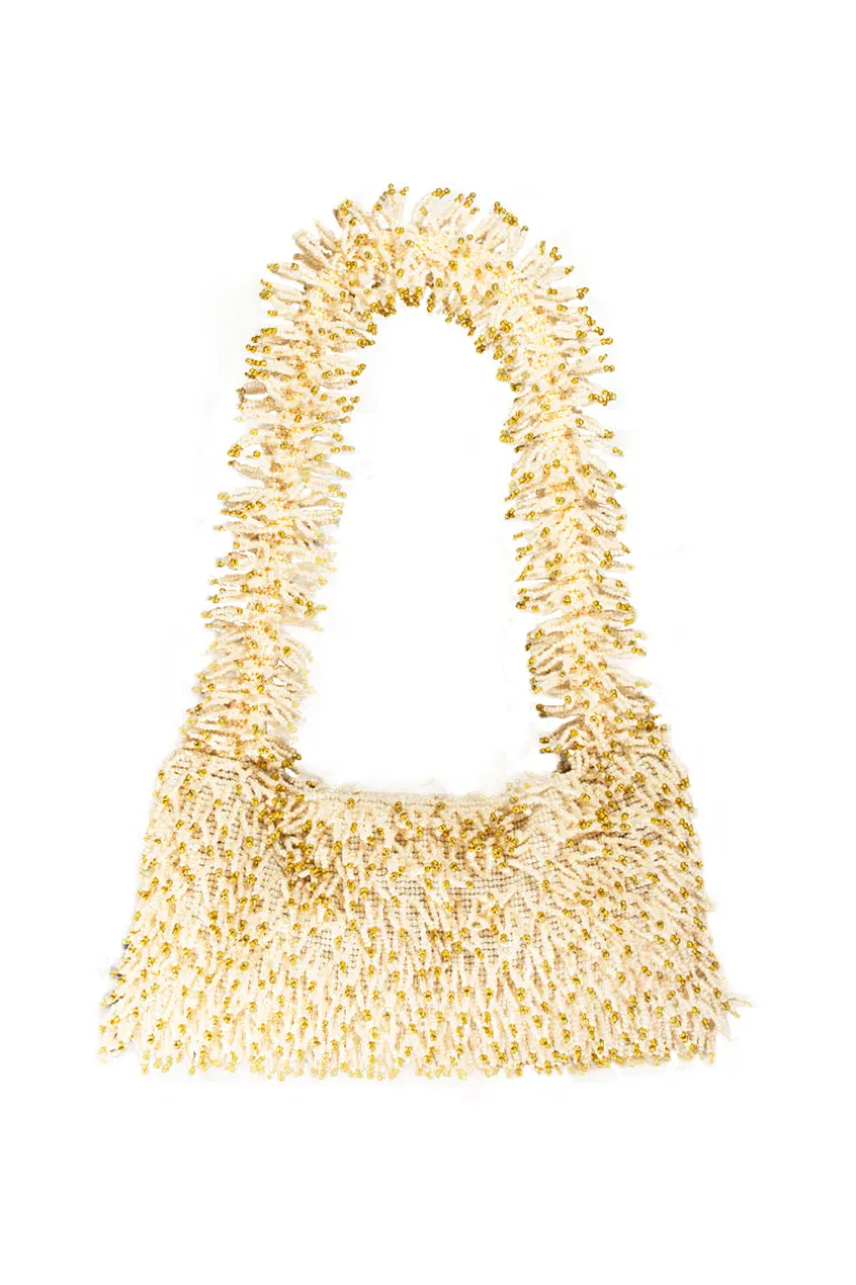 Top Handle Bags<CULT MIA NINA BAG IN CREAM AND GOLD Cream & Gold