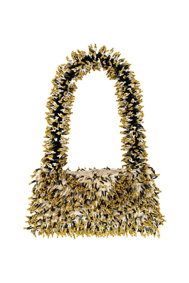 Top Handle Bags<CULT MIA NINA BAG IN WHITE, BLACK CREAM AND GOLD White, Black, Cream & Gold