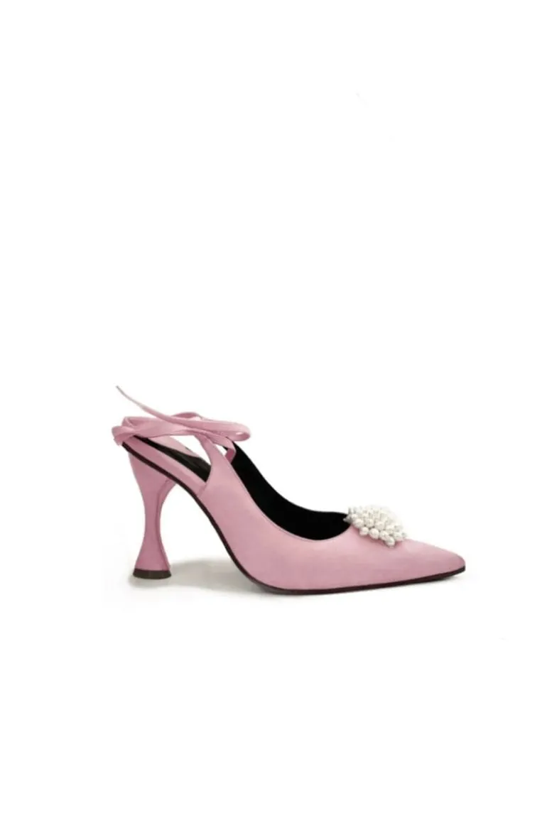 Heels<CULT MIA NINA PEARL EMBROIDERED HEELS Tourmaline Green