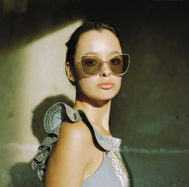 Sunglasses<CULT MIA NOBODY'S DARLING 12K GOLD PLATED FRENCH ACETATE SUNGLASSES Sage