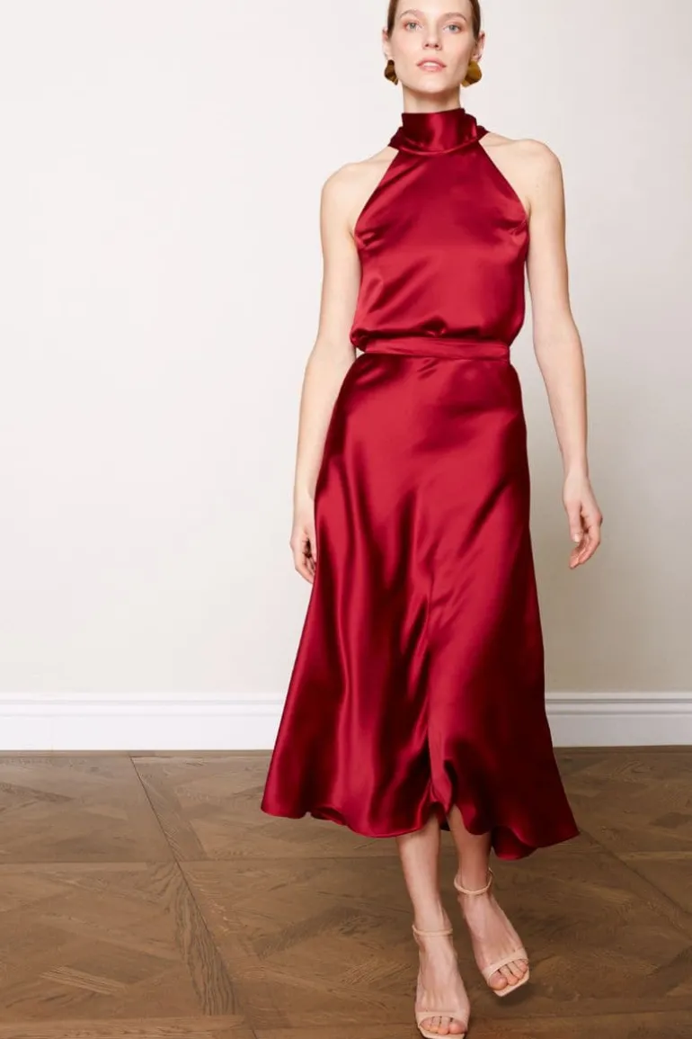 Dresses | Midi Dresses<CULT MIA NOMA DEEP COCKTAIL MIDI DRESS Red