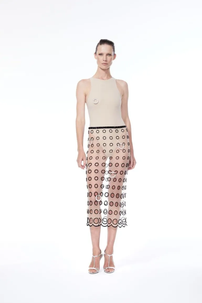 Skirts<CULT MIA PIERCING MIDI SKIRT Nude