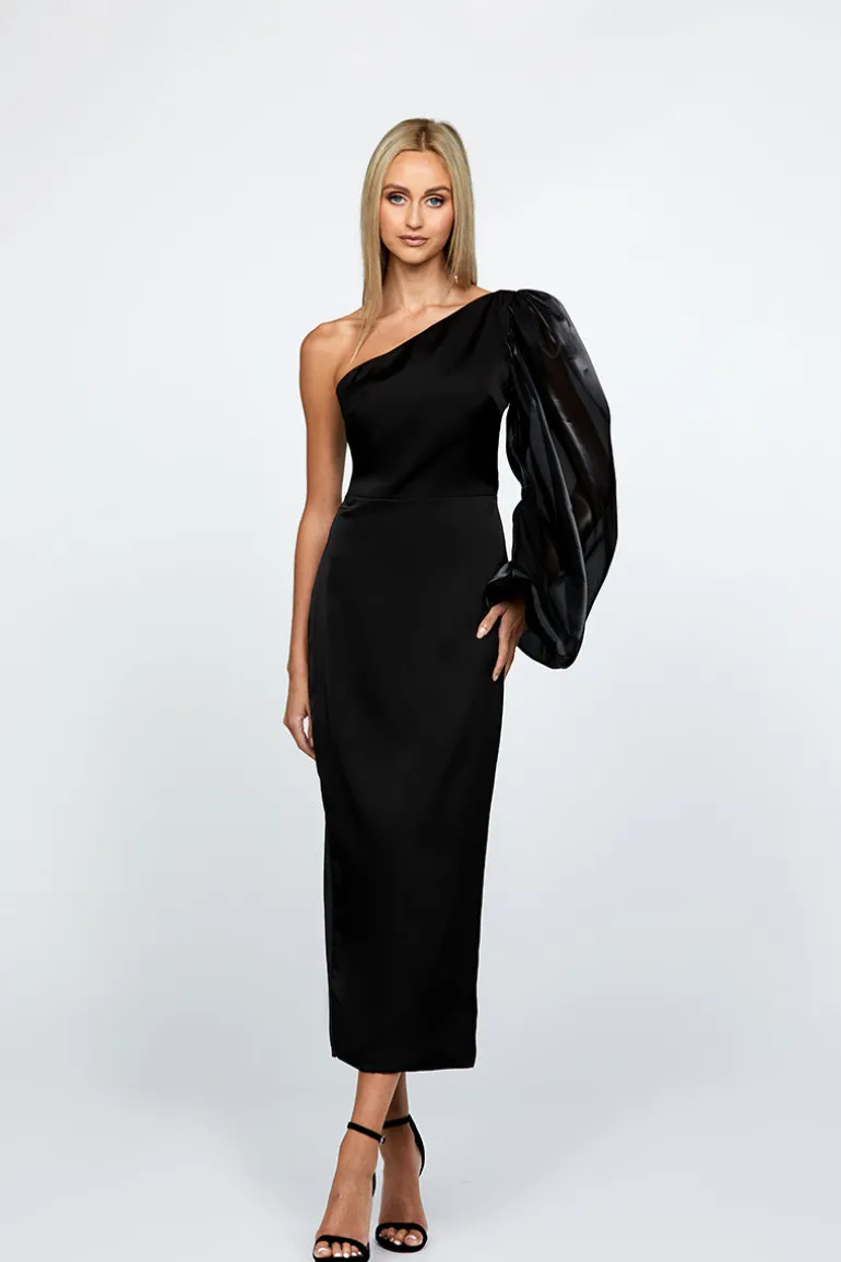 Dresses | Midi Dresses<CULT MIA NYSSA ONE SLEEVE MIDI DRESS Black