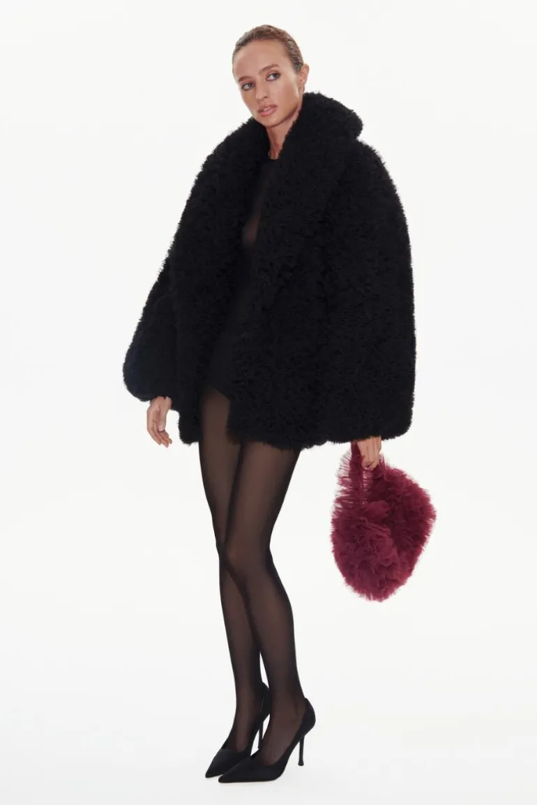 Coats<CULT MIA OCTAVIA TULLE COAT IN BLACK Midnight Black