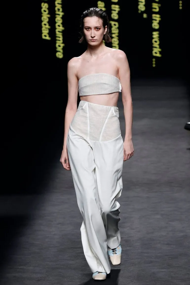 Pants<CULT MIA OE PORCELIAN CORSET YOLK HIGH-RISE PANTS Porcelain