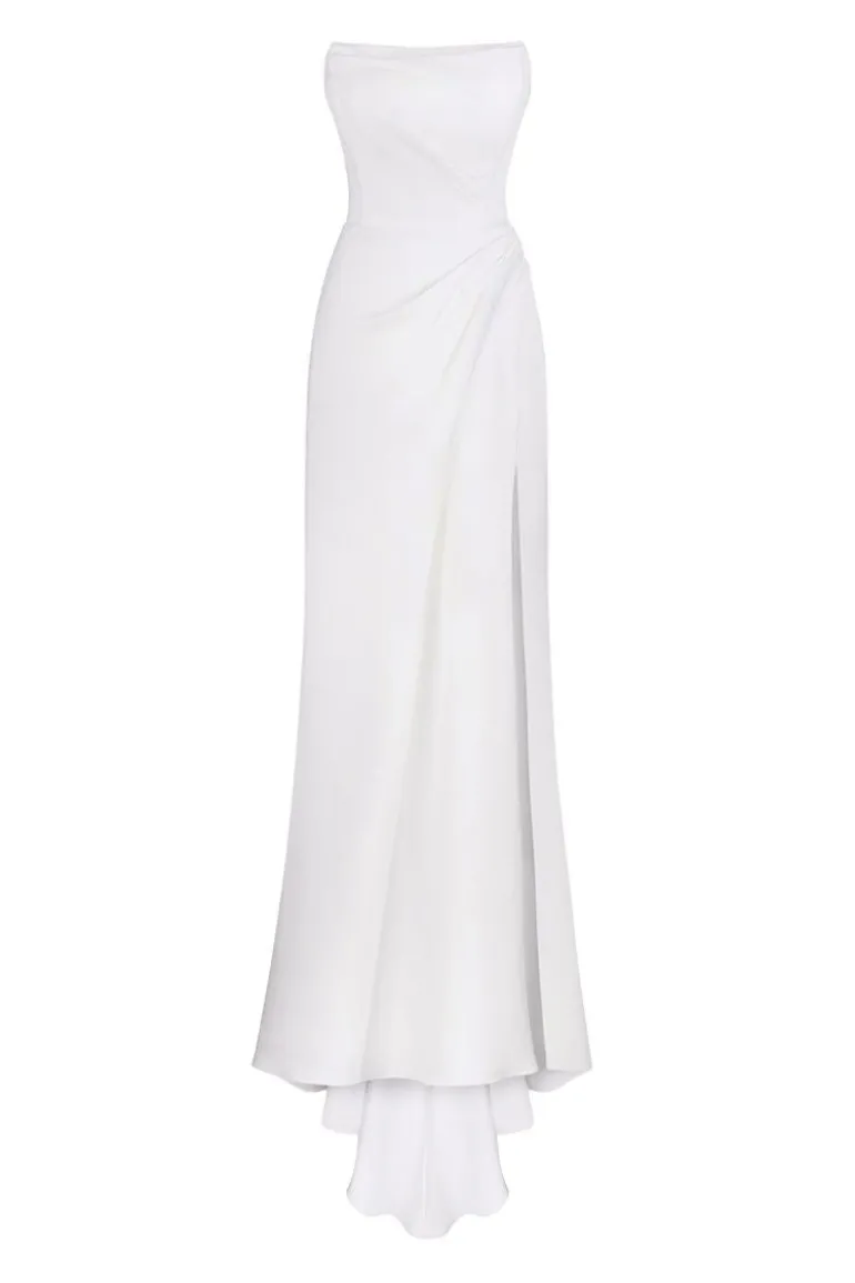 Dresses | Gowns<CULT MIA OFF-WHITE MINIMALISTIC DRAPED CORSET GOWN Off White