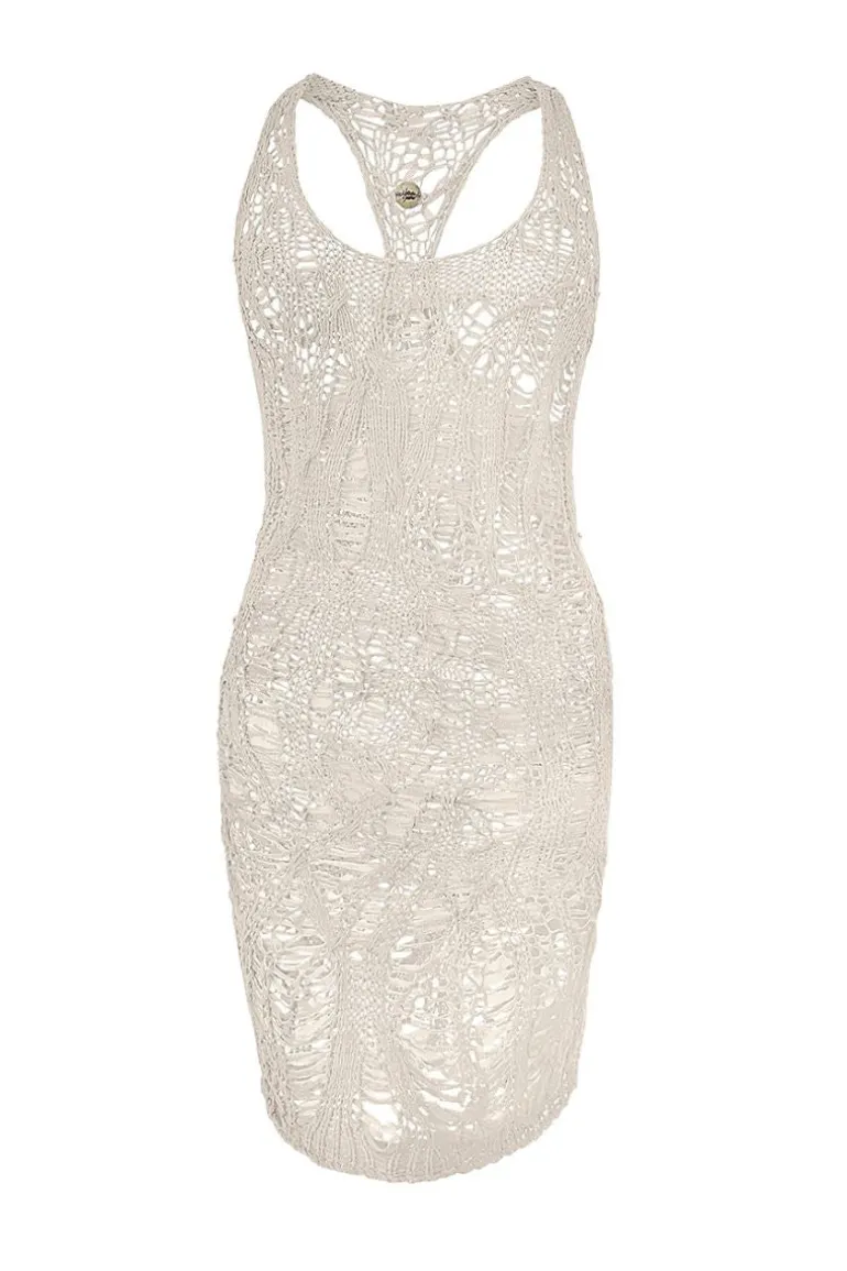 Dresses | Mini Dresses<CULT MIA OFF-WHITE SILK RACERBACK MINI DRESS Off White
