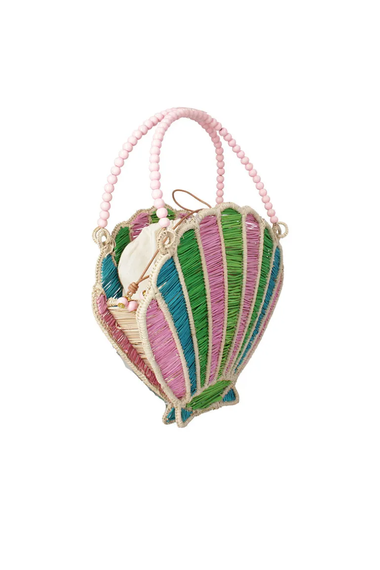 Top Handle Bags<CULT MIA OH! DARLING SHELL HANDBAG Blue, Pink and Green