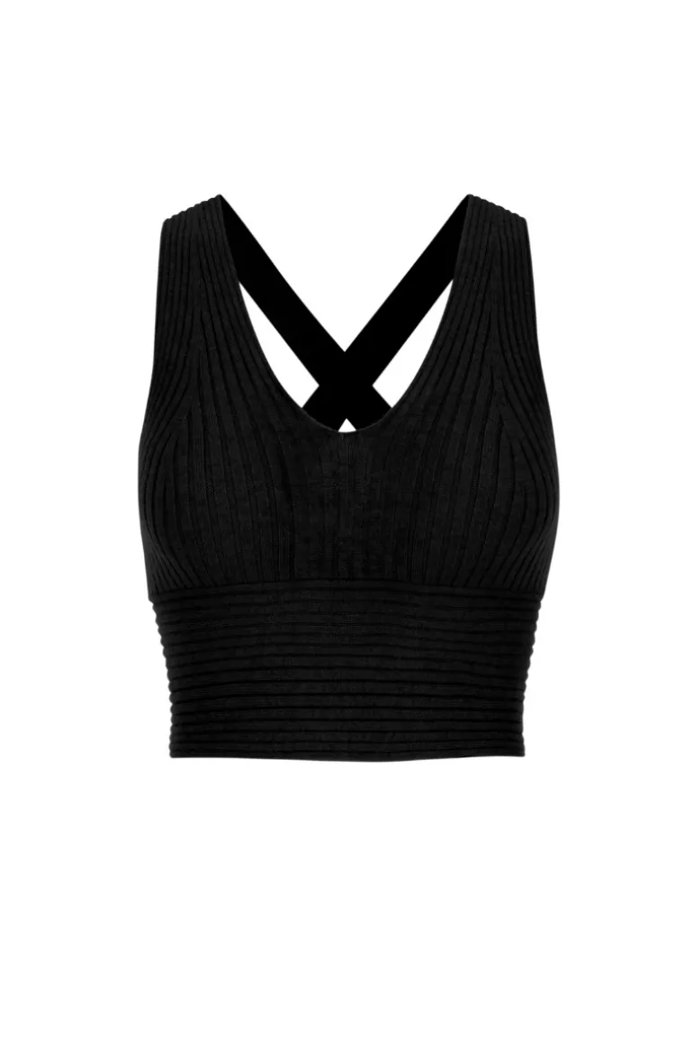 Tops<CULT MIA OLIVIA CASHMERE BRALETTE IN Black