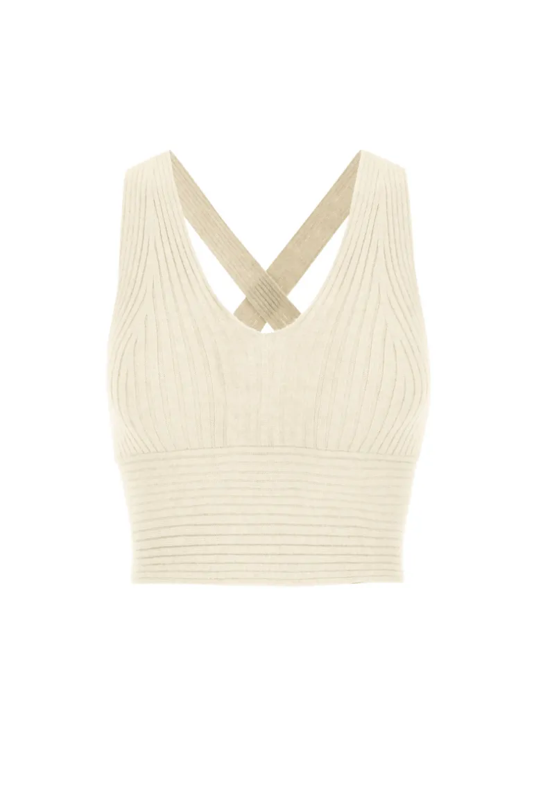Tops<CULT MIA OLIVIA CASHMERE BRALETTE IN Cream
