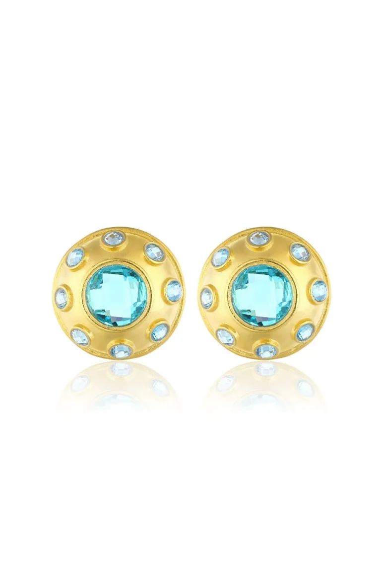 Body Jewelry<CULT MIA OLYMPIA EARRINGS IN Aquamarine Blue