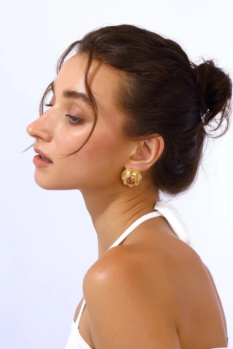 Earrings<CULT MIA OLYMPIA EARRINGS IN Coral Gold