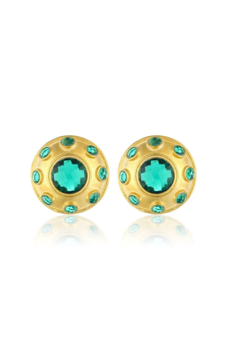 Earrings<CULT MIA OLYMPIA EARRINGS IN Emerald Green