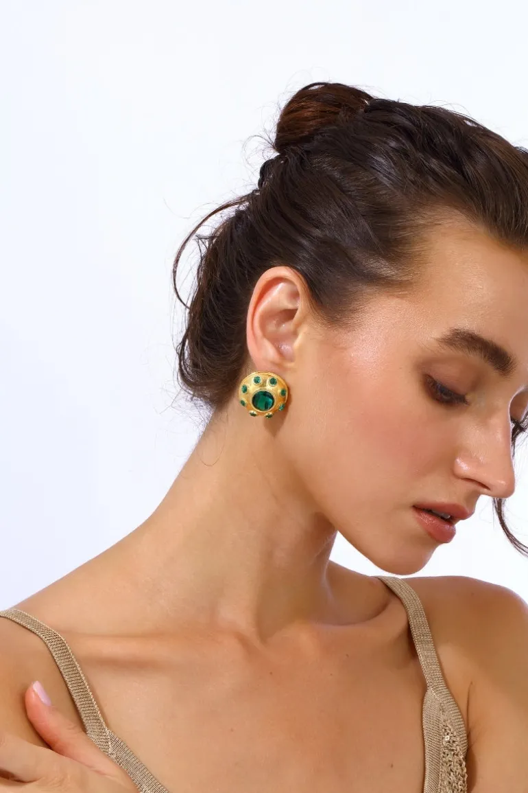 Earrings<CULT MIA OLYMPIA EARRINGS IN Emerald Green