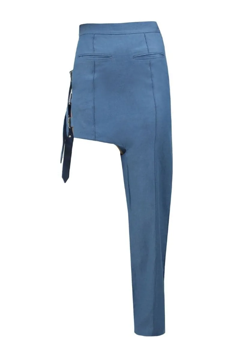 Pants<CULT MIA ONE-LEG DENIM PANTS Blue
