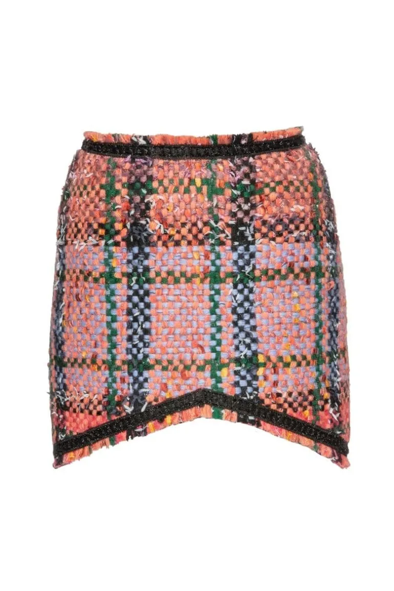 Skirts<CULT MIA ORANGE AND BLUE TWEED MINI SKIRT Multicolor