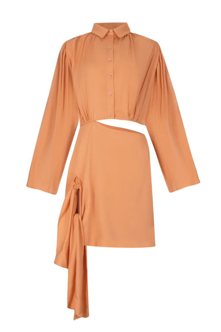 Dresses | Midi Dresses<CULT MIA CUTOUT SHIRT DRESS Orange