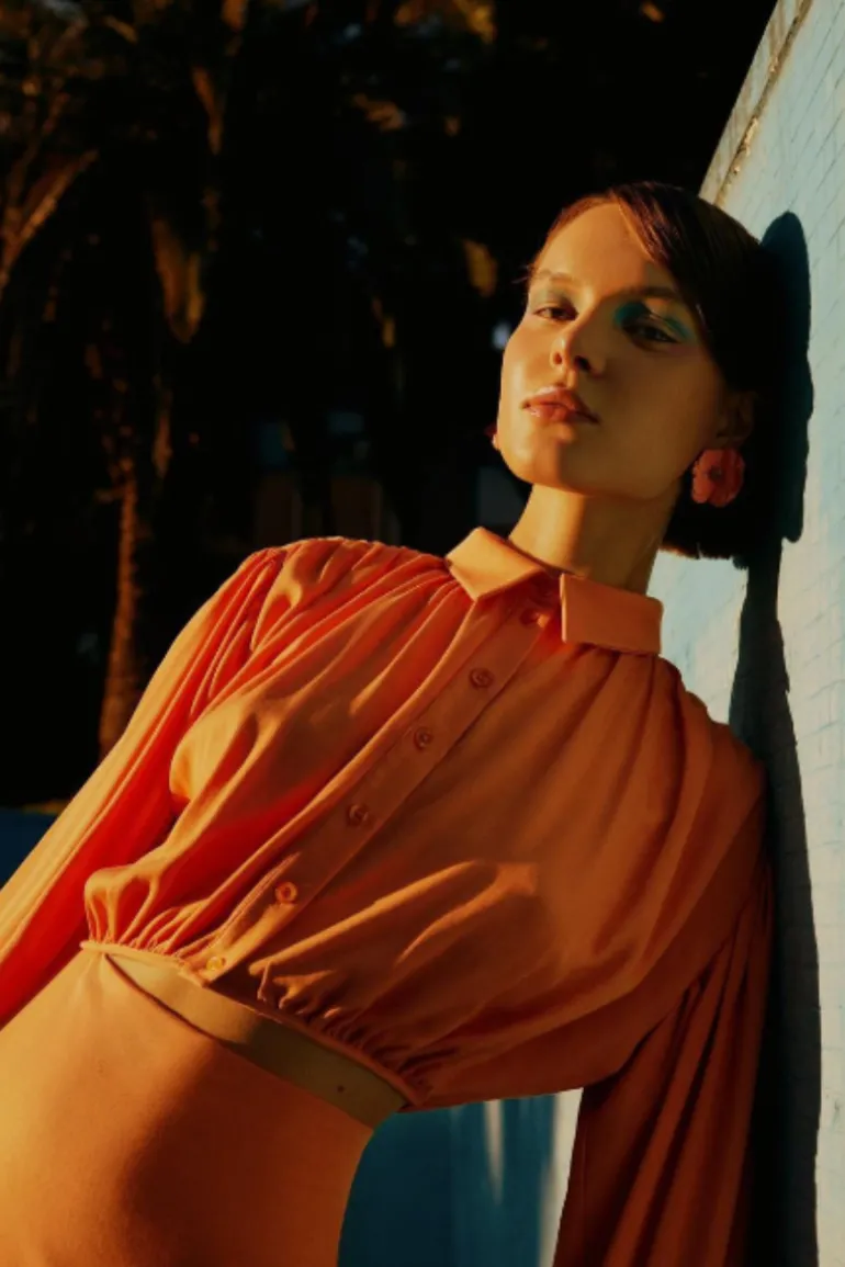 Dresses | Midi Dresses<CULT MIA CUTOUT SHIRT DRESS Orange