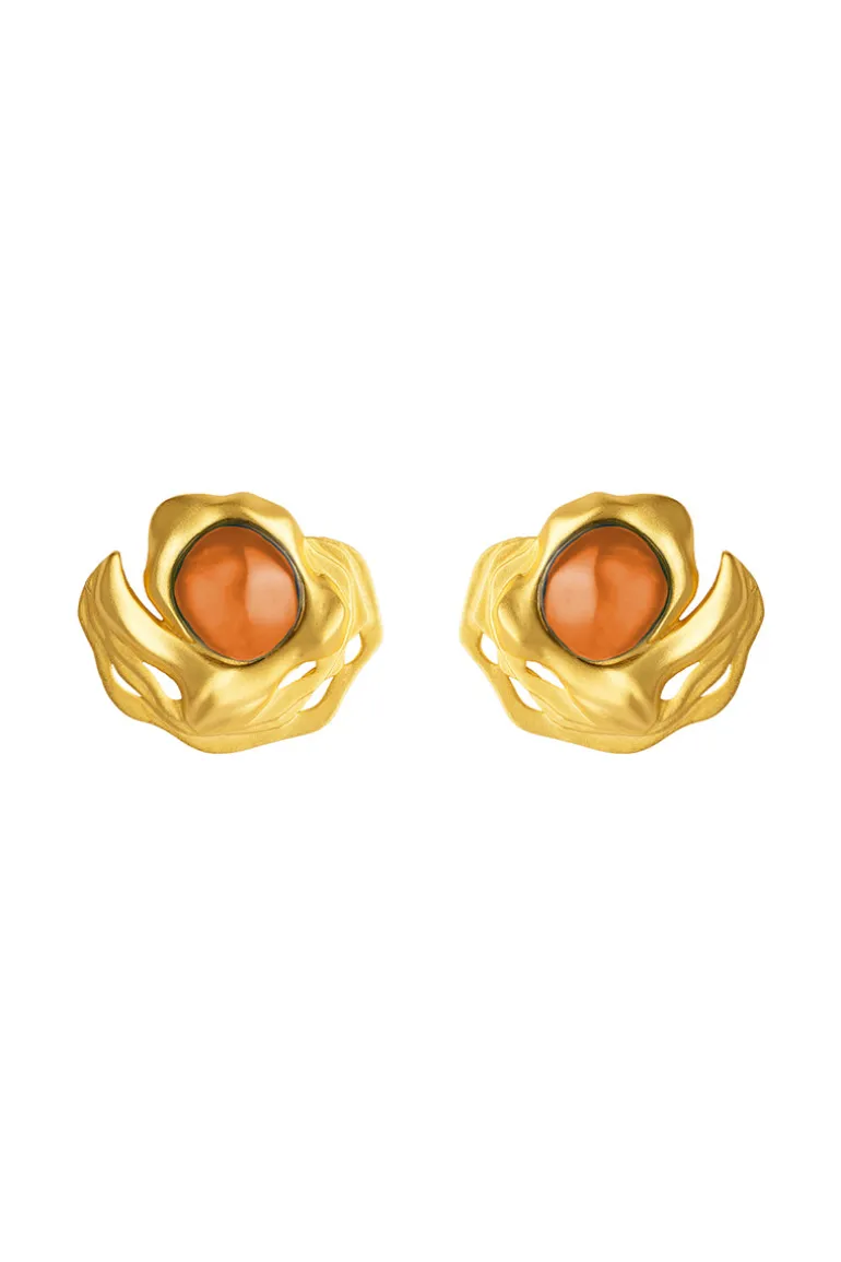 Earrings<CULT MIA ORANGE FLOW EARRINGS Gold & Orange