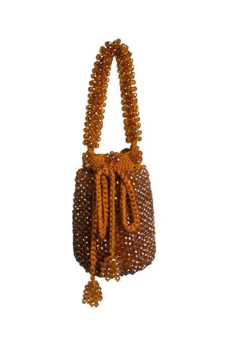Top Handle Bags<CULT MIA ORANGE HANDMADE GUAJIRA BEADED BAG Orange/Ocre