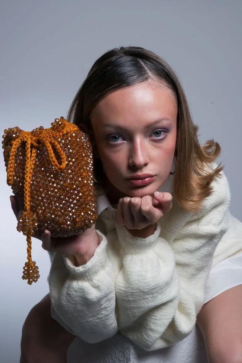 Top Handle Bags<CULT MIA ORANGE HANDMADE GUAJIRA BEADED BAG Orange/Ocre