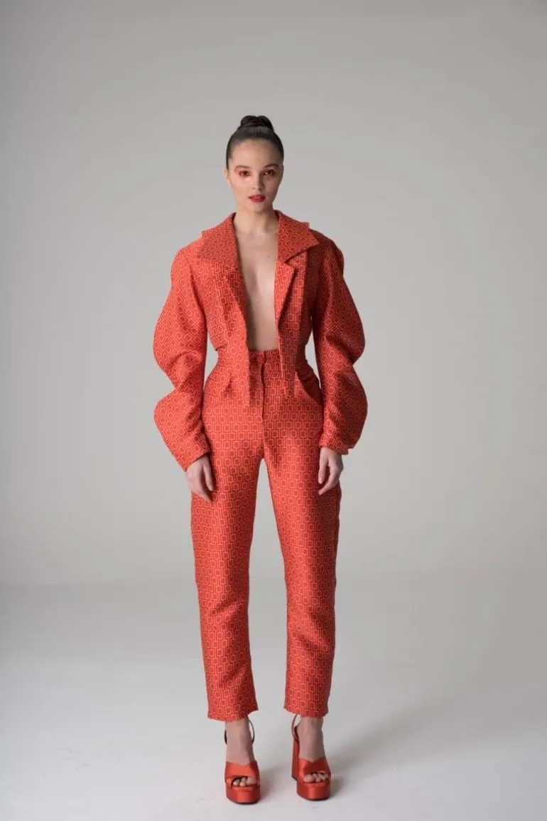 Pants<CULT MIA ORANGE MUSHROOM PANTS Orange/Red