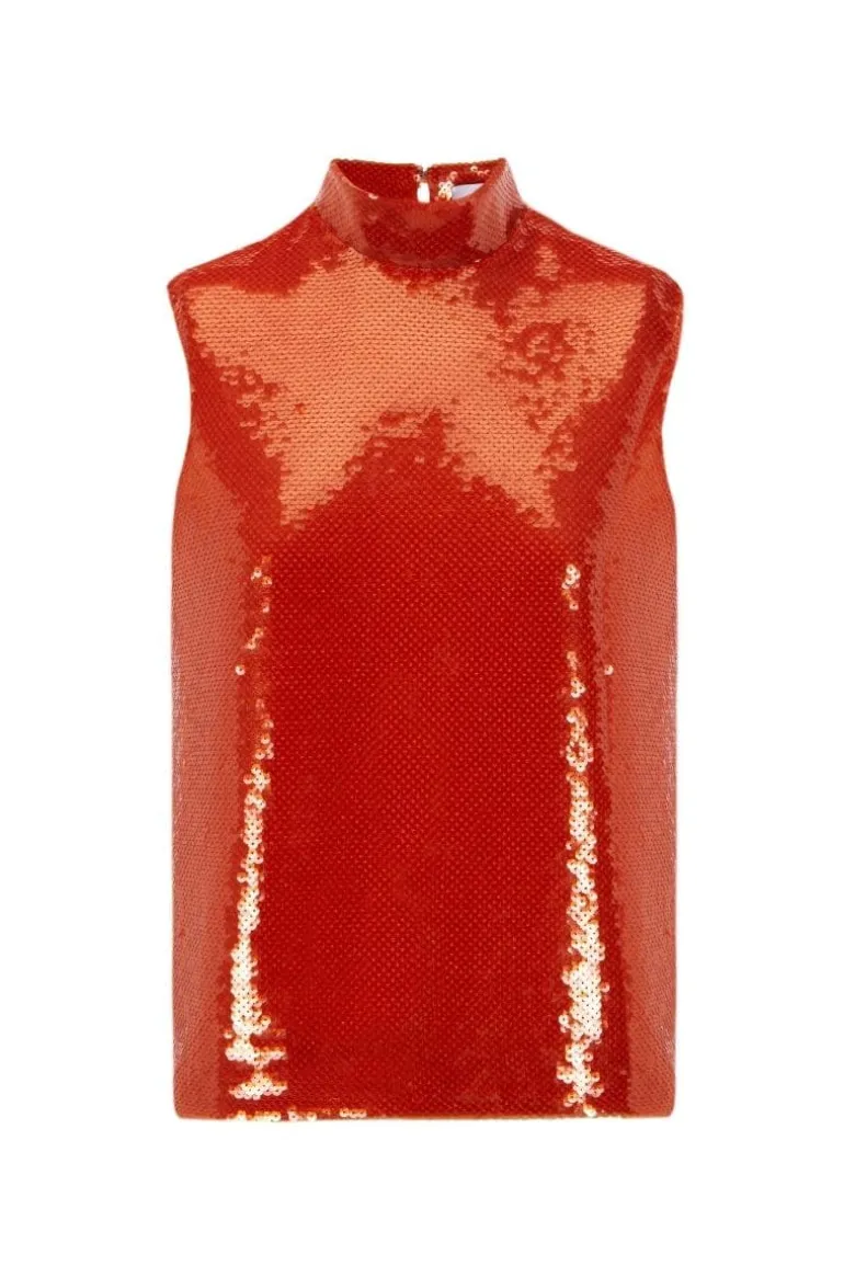 Tops<CULT MIA PAILLETE TOP Orange