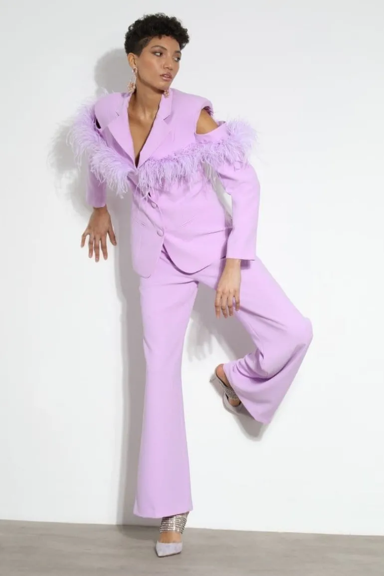 Blazers<CULT MIA ORCHID BLAZER WITH FEATHER-DETAILS Lilac