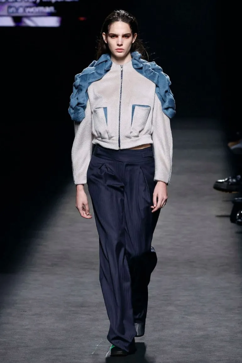 Jackets<CULT MIA ORITZ BRAIDED BOMBER JACKET Sagunto Grey & Aqua