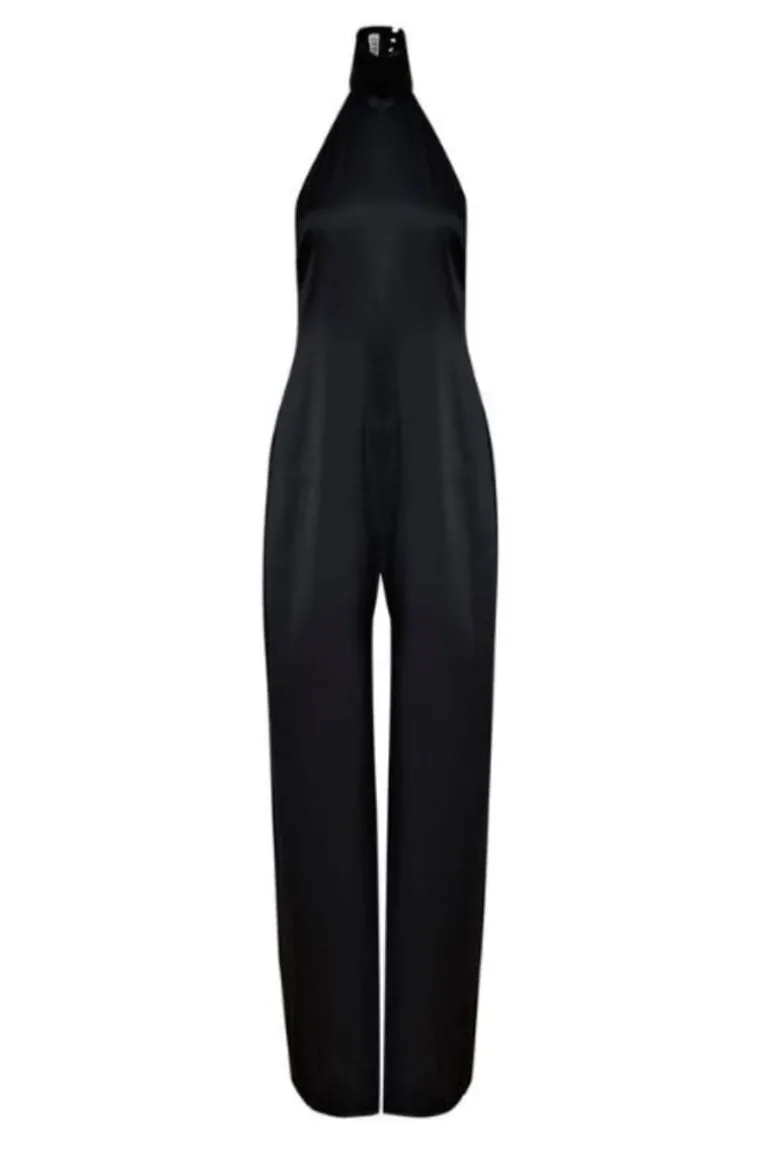 Jumpsuits<CULT MIA ORLEY SILK SATIN JUMPSUIT Black