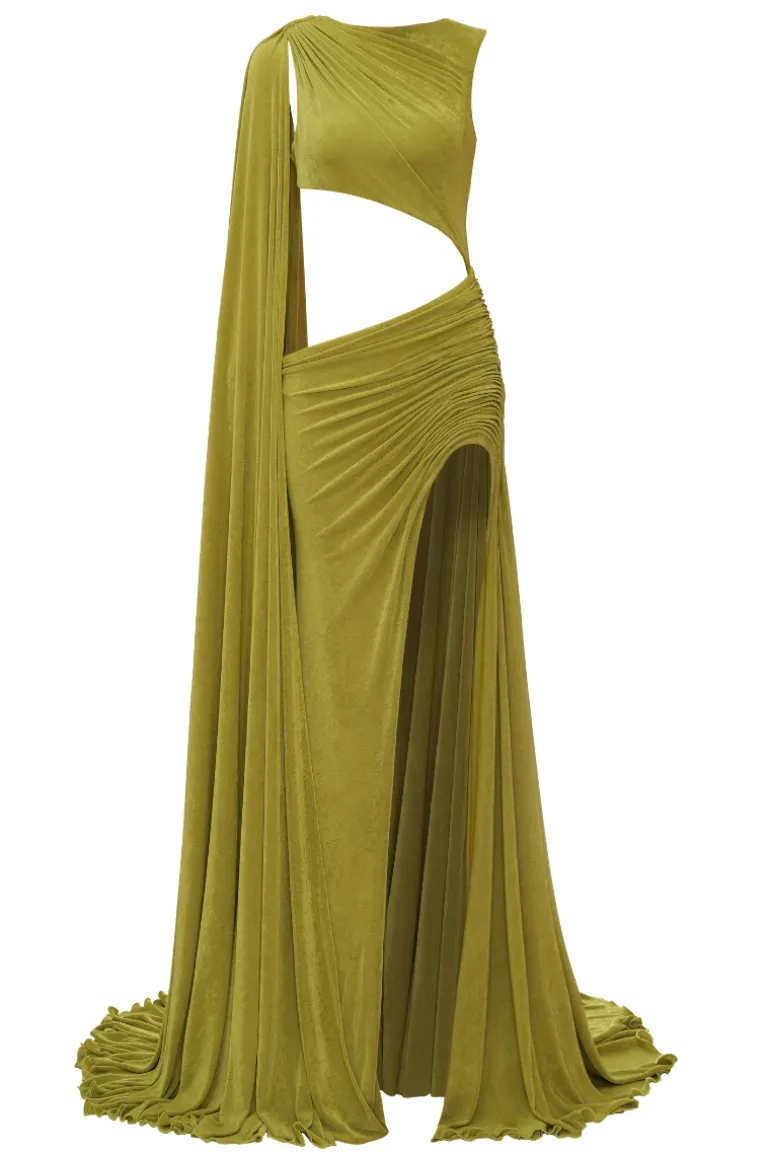 Dresses | Gowns<CULT MIA OVERFLOWING GOWN IN Green