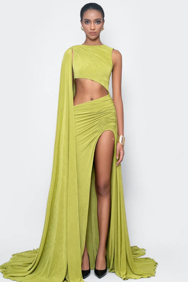 Dresses | Gowns<CULT MIA OVERFLOWING GOWN IN Green