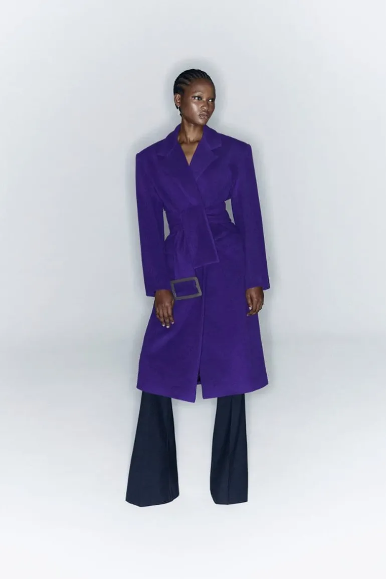 Coats<CULT MIA OVERSIZE WOOL AND CASHMERE COAT Purple