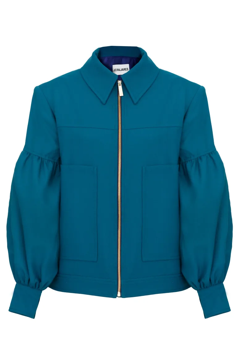Jackets<CULT MIA OVERSIZE SLEEVE WOOL-BLEND JACKET Blue