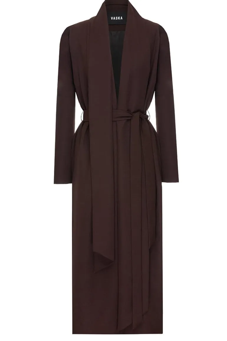 Coats<CULT MIA OVERSIZED SCARF COLLAR BROWN COAT Dark Brown