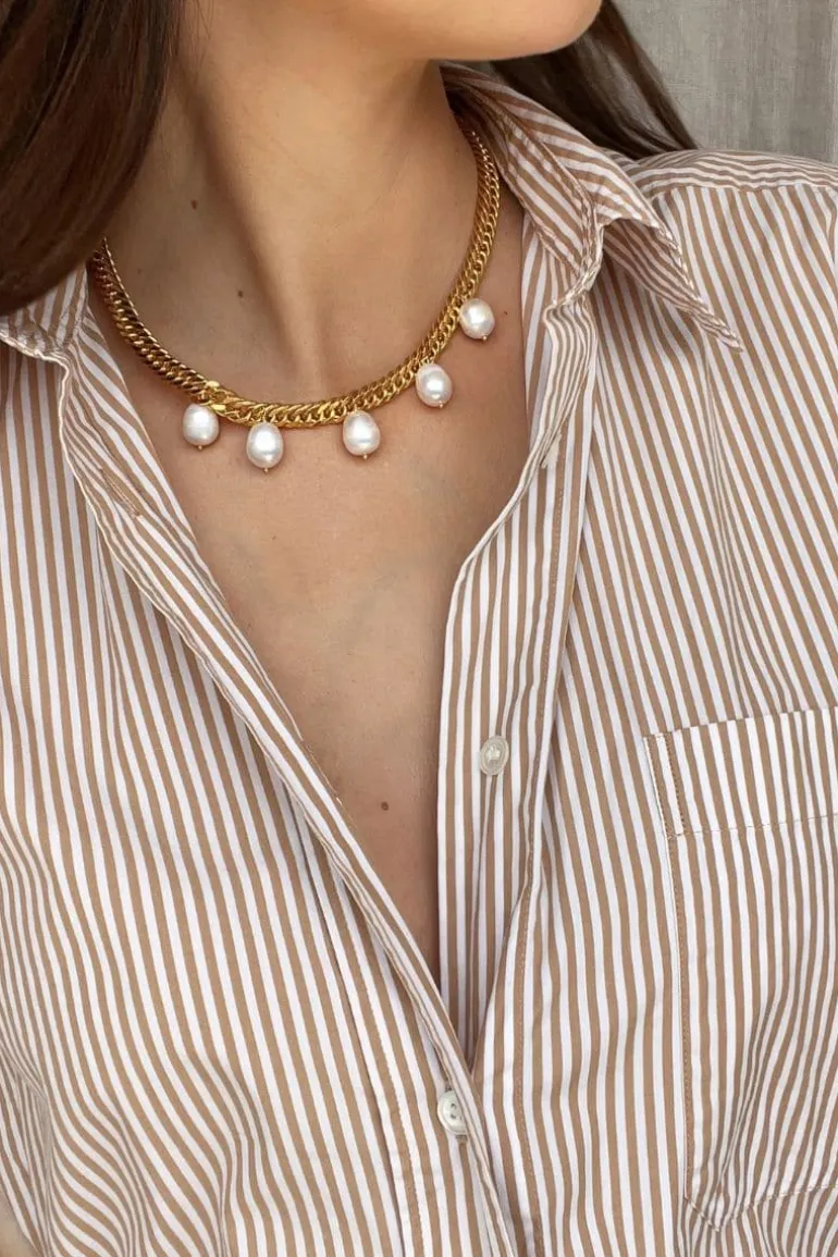 Necklaces<CULT MIA PALM BEACH PEARL NECKLACE Gold