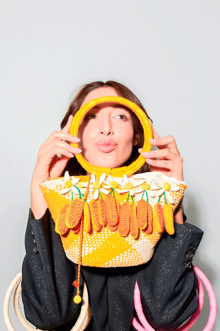 Top Handle Bags<CULT MIA PAPAYAS HAND WOVEN HANDBAG Multi