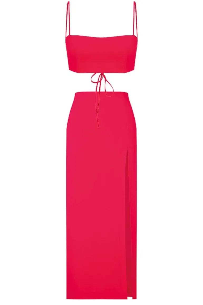 Outfit Sets<CULT MIA LALIA CREPE TOP AND LEA MIDI SKIRT SET Paprika Red