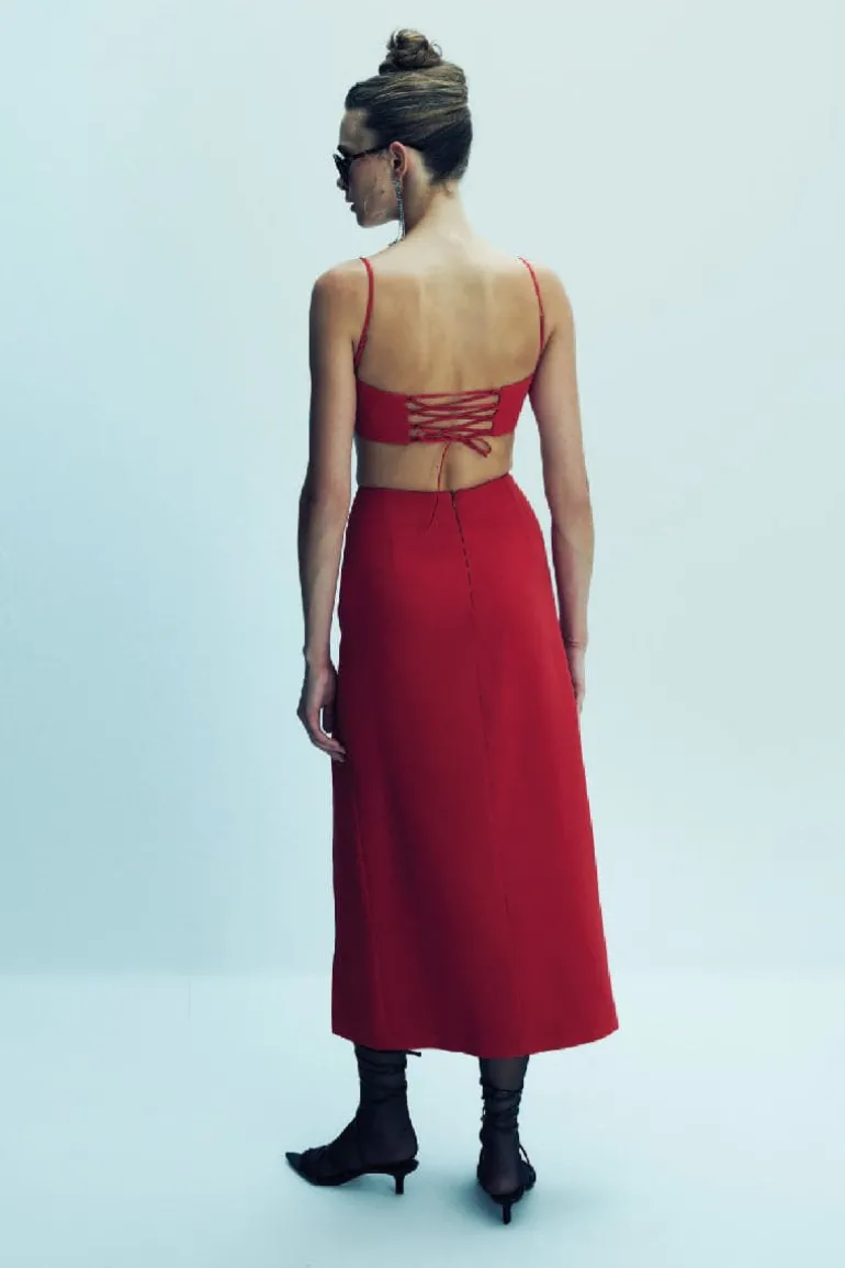Outfit Sets<CULT MIA LALIA CREPE TOP AND LEA MIDI SKIRT SET Paprika Red